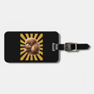 Brown Standard Poodle Retro Sunburst Bagagebricka