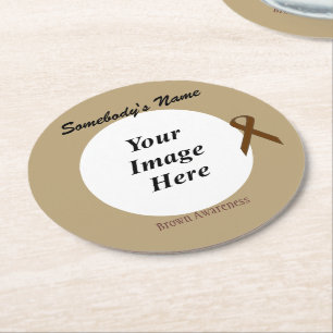 Brown Standard Ribbon Template by Kenneth Yoncich Underlägg Papper Rund