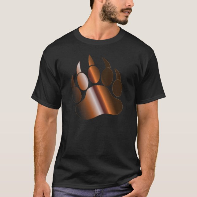 BROWN STEEL BRONZE BEAR TASS Gorgous on black Tee Shirt (Framsida)