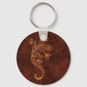 Brown Stone Climate Gecko Nyckelring