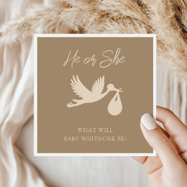 Brown Stork Baby Delivery Han eller hon Gender Rev Pappersservett