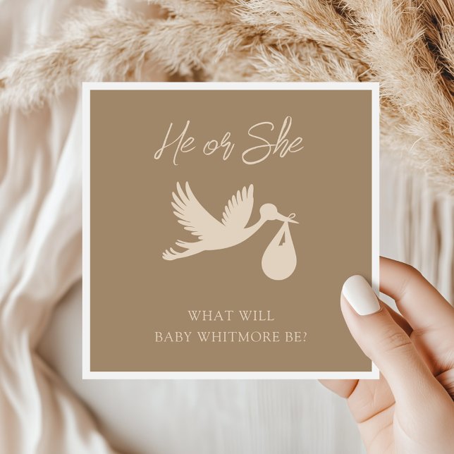 Brown Stork Baby Delivery Han eller hon Gender Rev Pappersservett (Skapare uppladdad)