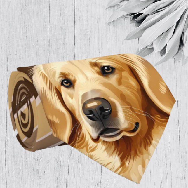 Brown Stripe Golden Retriever Labrador Neck Tie Slips (Skapare uppladdad)