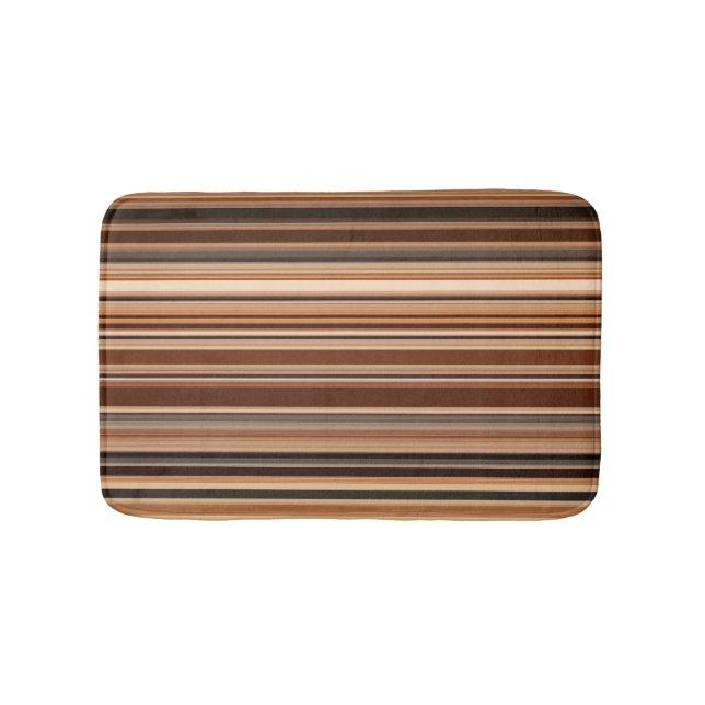 Brown Stripe Mönster Badrumsmatta (Framsidan)