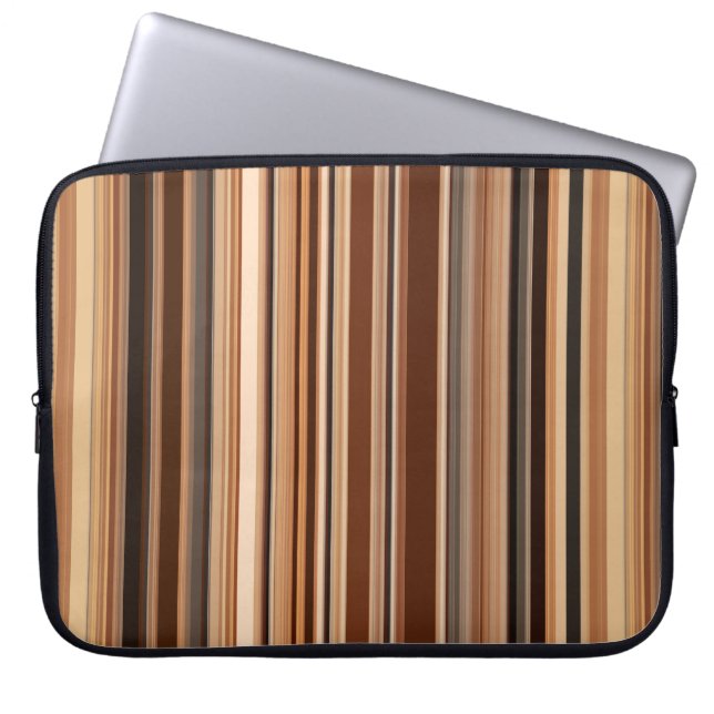 Brown Stripe Mönster Laptop Fodral (Framsidan)
