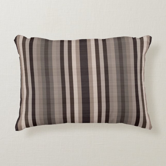 Brown Stripe Mönster Prydnadskudde (Framsidan)