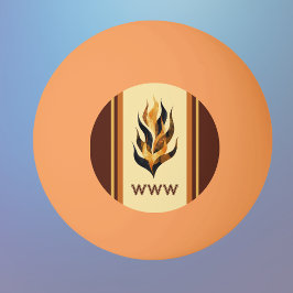 Brown Stripes and Orange Dragon Flames Monogram Pingisboll