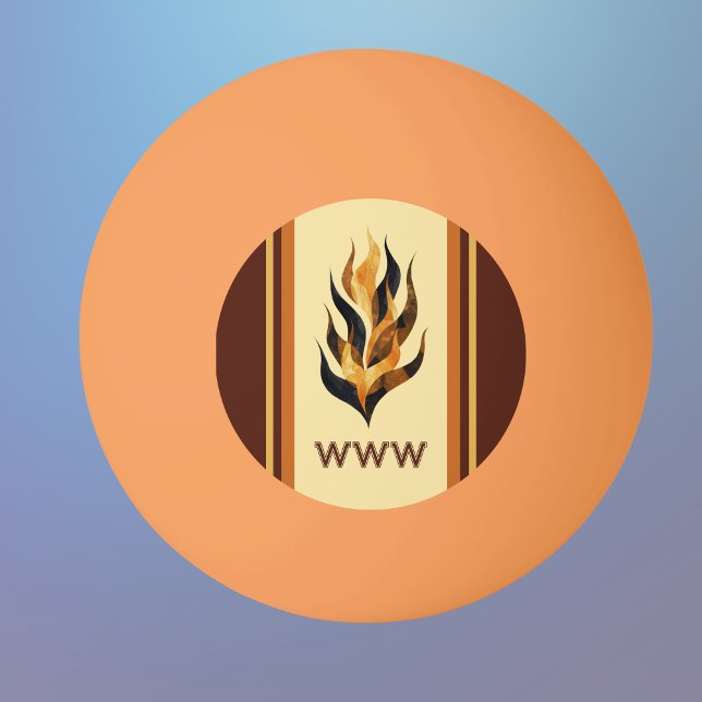 Brown Stripes and Orange Dragon Flames Monogram Pingisboll (Skapare uppladdad)