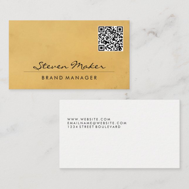 Brown Struktur | QR-Affärskort Visitkort (Fram/baksida)