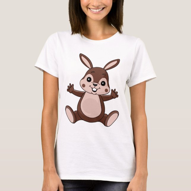 Brown Stuffed Bunny T Shirt (Framsida)