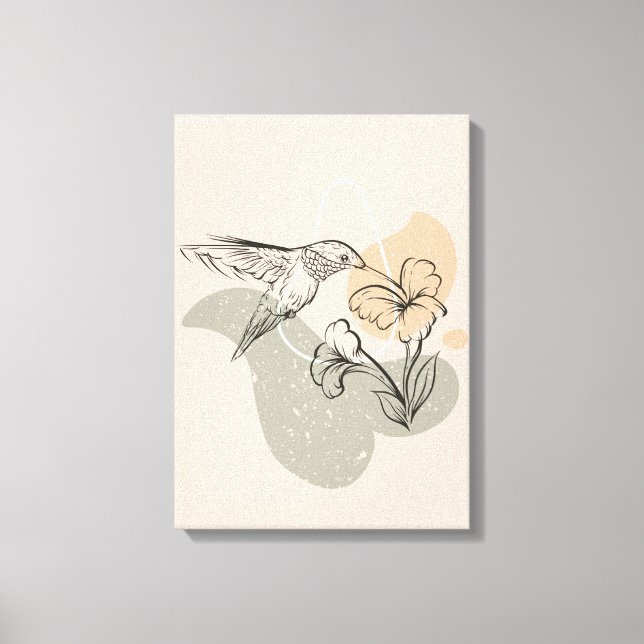 Brown Stylist Colibri Bird Illustration Canvas (Framsida)