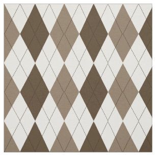 Brown Suede Vit rombisk argyle Mönster Tyg