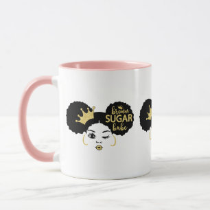 Brown Sugar Babe in Black och Guld Mugg