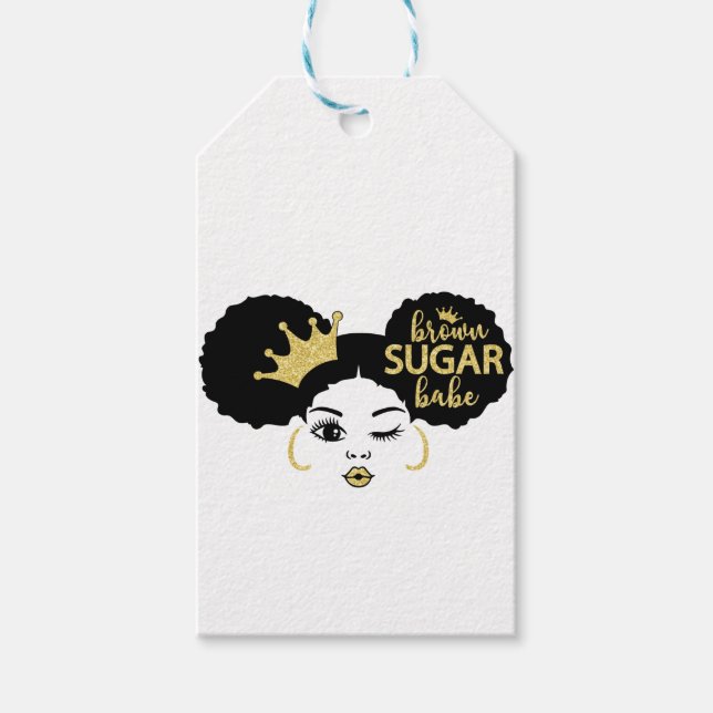 Brown Sugar Babe in Black och Guld Presentetikett (Framsidan)