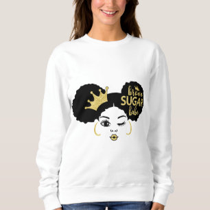 Brown Sugar Babe in Black och Guld T Shirt