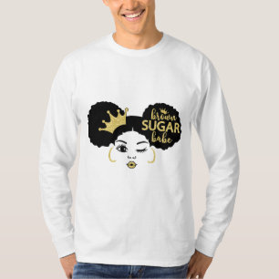 Brown Sugar Babe in Black och Guld T Shirt