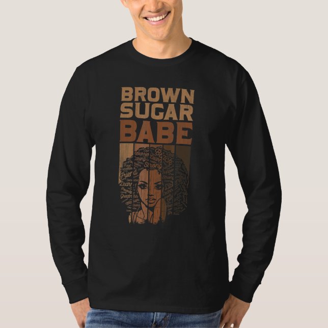 Brown Sugar Babe Proud Black Women African Pride T Shirt (Framsida)