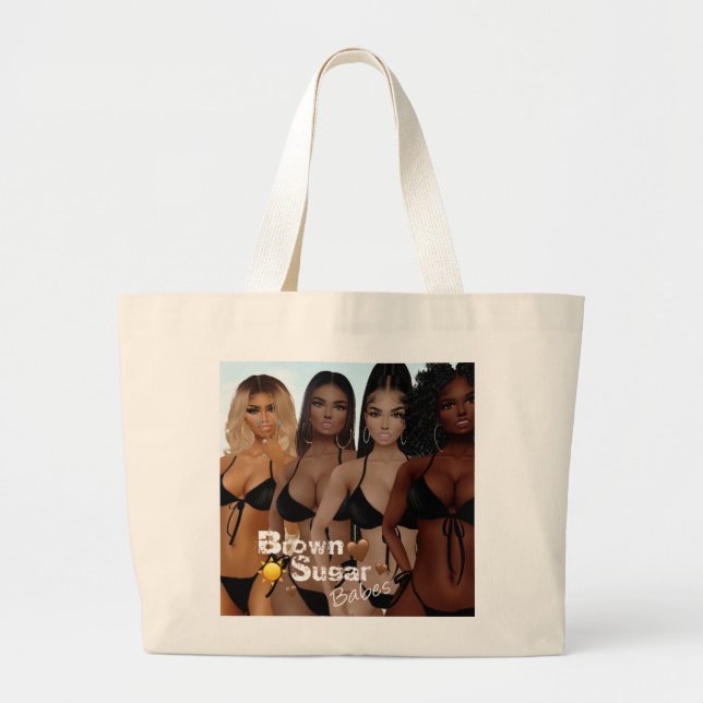 Brown Sugar Babes Beach Tote 1 Jumbo Tygkasse (Framsidan)