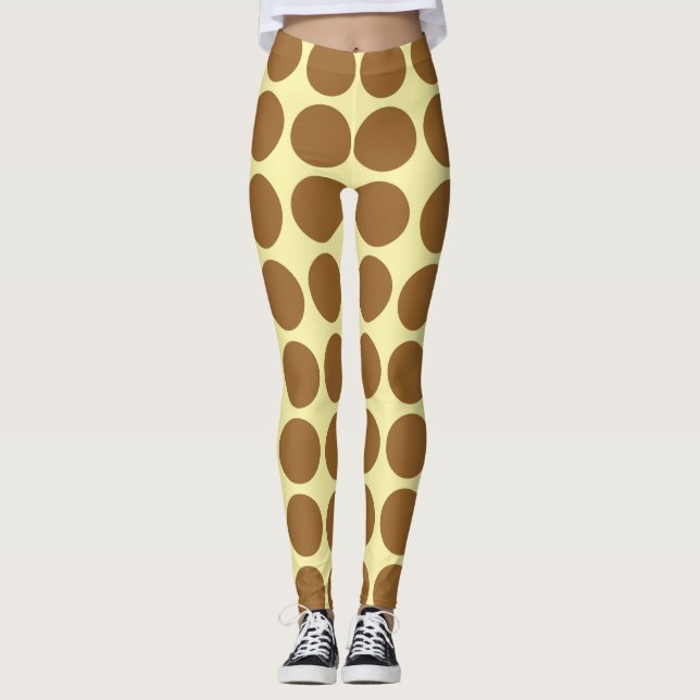 Brown Sugar Cream Neutralt Dots Leggings (Framsida)