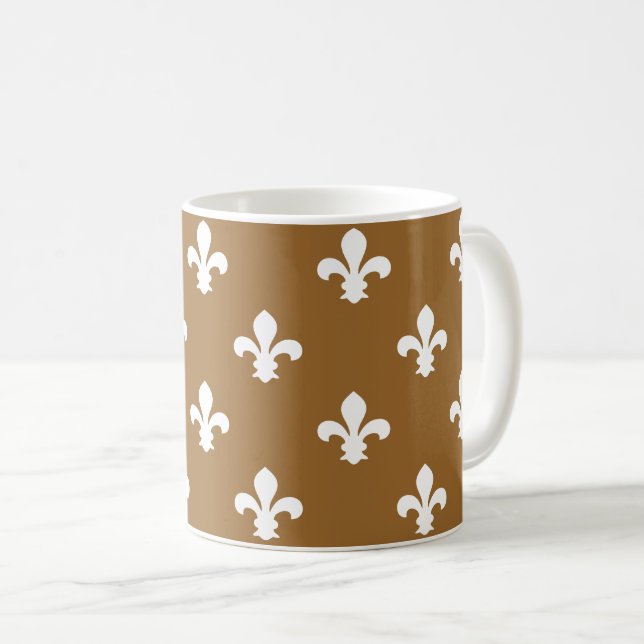 Brown Sugar Neutralt Fleur de Lys Kaffemugg (Framsida höger)
