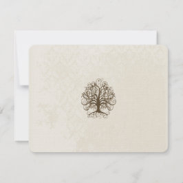 Brown Swirl Träd Distress Damask OSA Kort