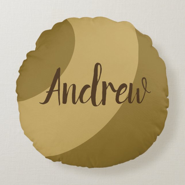 Brown Swirls Rund Kudde (Framsidan)