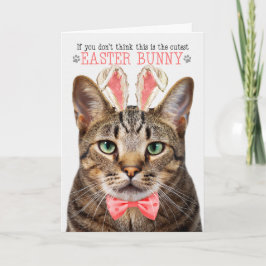 Brown Tabby katt i Bunny Öron för Påsk Helgkort