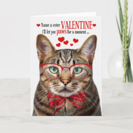 Brown Tabby katt Kattdjur Humor Alla hjärtans dag Helgkort