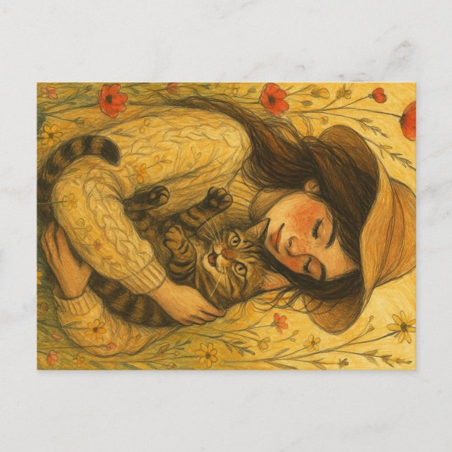Brown Tabby katt Mamma Vykort (Framsida)