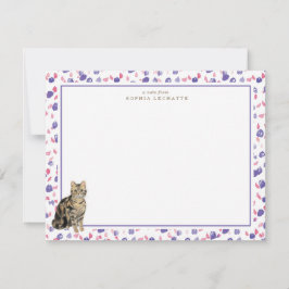 Brown Tabby katt Personlig Stationery Anteckningskort
