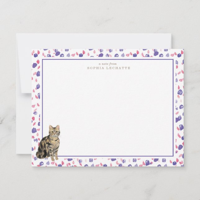 Brown Tabby katt Personlig Stationery Anteckningskort (Framsida)