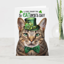 Brown Tabby katt St CATricks Dag Lucky Charm Helgkort