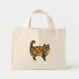 Brown Tabby katt Tote Bag Mini Tygkasse
