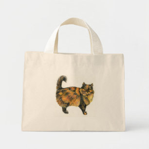 Brown Tabby katt Tote Bag Mini Tygkasse