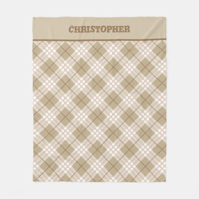 Brown Tan Beige Buffalo Play Boys Throw Twin Storl Fleecefilt (Framsidan)