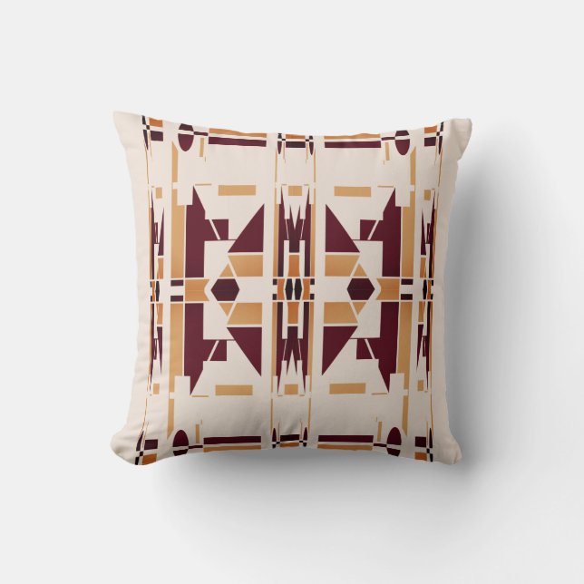 Brown Tan Beige Southwest Art look Large Mosaics Kudde (Framsida)