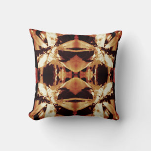 Brown Tan Black Beige Bold Mediterranean Mosaic Kudde