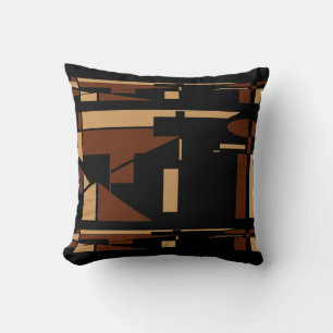 Brown Tan Black Southwest Se minimalistisk Abstrak Kudde