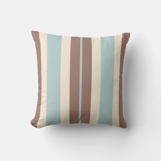 Brown Tan Blue Rand Dekorativ kudde (Framsida)