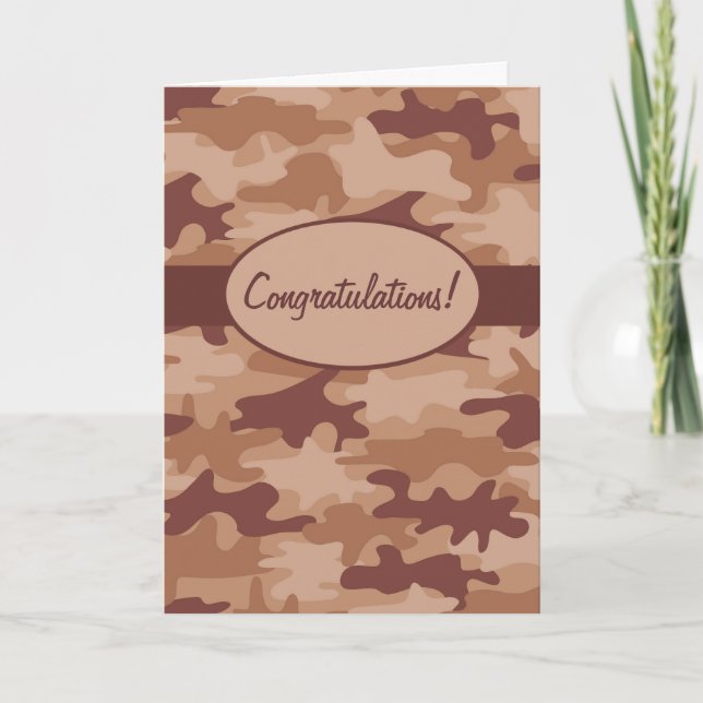 Brown Tan Camo Camouflage Grattiss Anpassningsbar Kort (Framsida)