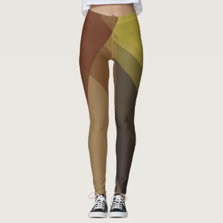 Brown Tan Modern Geometric Mönster Leggings