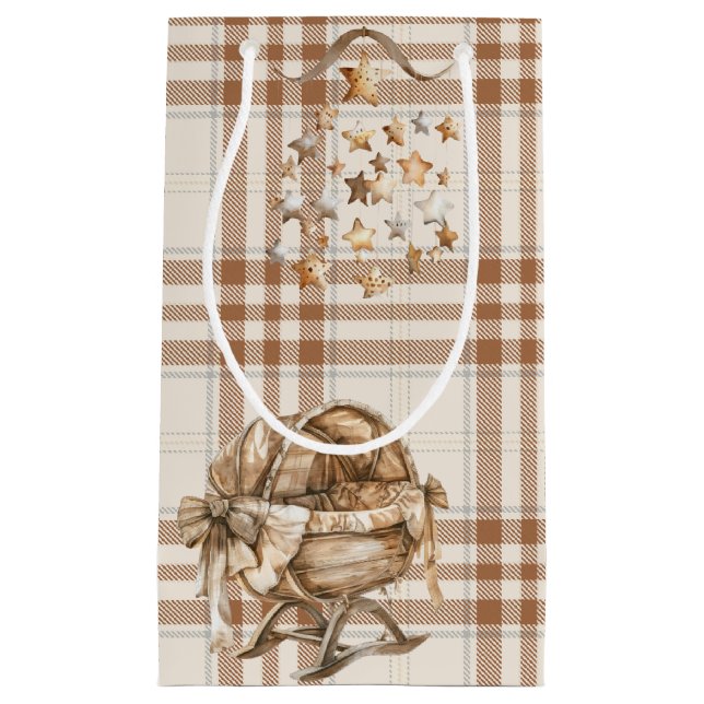 BROWN & TAN NEUTRALT BOHO BASSINETTE & MOBILE (Framsidan)