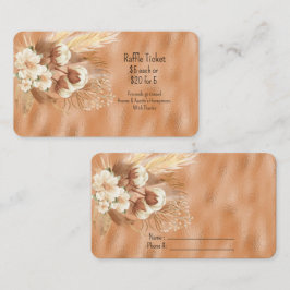 Brown Tan och Cream Blommigt Raffle Tilläggskort