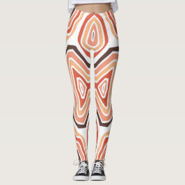 Brown Tan Orange Swirls Abstrakt Leggings