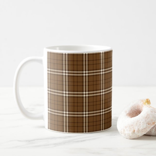 Brown Tartan Kaffemugg (Med munk)