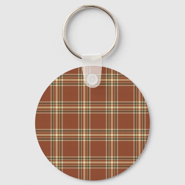 Brown Tartan Keychain Nyckelring (Framsida)