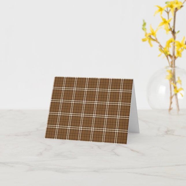 Brown Tartan Kort (Gul blomma)