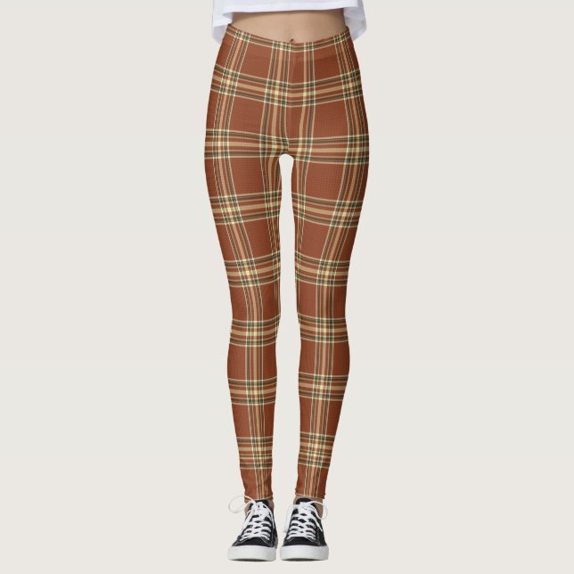 Brown Tartan Leggings (Framsida)