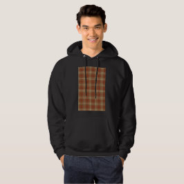 Brown Tartan Manar Basic Hooded Sweatshirt
