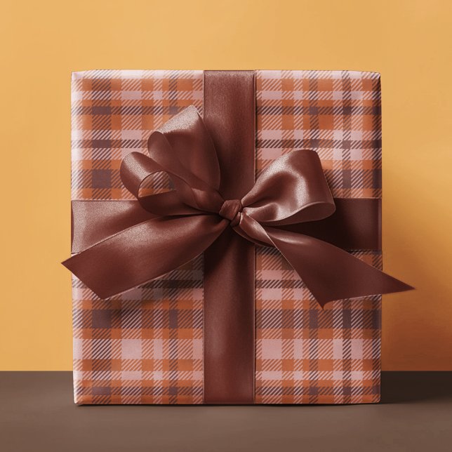 Brown Tartan Play Personlig Presentpapper (Brown Tartan Plaid Personalized Wrapping Paper
)